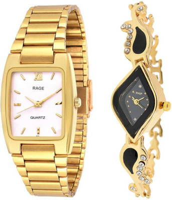 

Rage Enterprise Casual Gold Strap Couple Fancy Look Boys & Girls Watch - For Men & Women