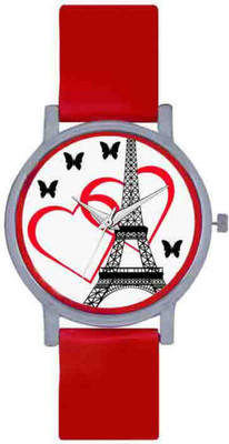 

Miss Perfect Red Tower Print Pu Analog Watch Watch - For Women