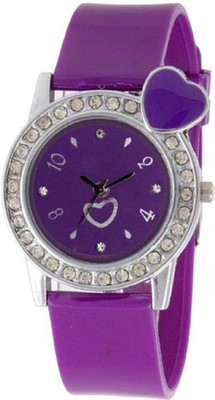 

KDS Purple New Stylish Heart Chap Best Choice Diamond Women Watch - For Girls Watch - For Men & Women