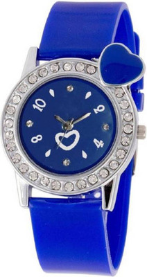 

Miss Perfect Blue Heart AD Pu Analog Watch Watch - For Women