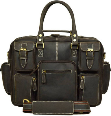 

STYLOLEATHERBAGS Buffalo Leather Messenger Bag Leather Laptop Office College Bag Messenger Bag(Green, 17 inch)