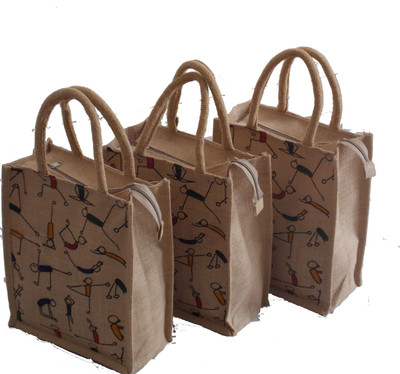 

HideCrusH Jute lunch bag Lunch Bag(Beige, 4 L)