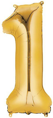 

AMFIN Solid (30 Inch) Number One Foil Balloons - Golden Balloon(Gold, Pack of 1)