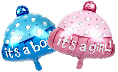 

AMFIN Printed 18 Inches Its A Boy & Girl Cap Foil Balloons Combo(Pack of 2) Balloon(Pink, Blue, Pack of 2)