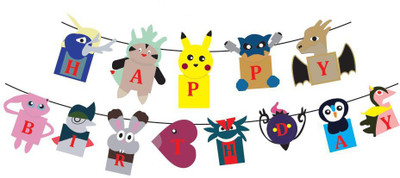 

PARTY PROPZ Pokemon Happy Birthday Banner/Pokemon Birthday Theme Banner(6 ft, Pack of 1)