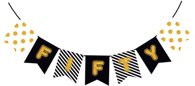 

PARTY PROPZ 50th Birthday Banner / 50th Happy birthday Props / Happy Birthday Party Supplies / 50th birthday decoration Banner(6 ft, Pack of 1)
