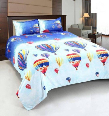 

OM DECOR 180 TC Cotton Double Printed Bedsheet(Pack of 1, Red)