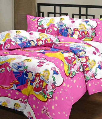 

OM DECOR 180 TC Cotton Double Printed Bedsheet(Pack of 1, Pink)