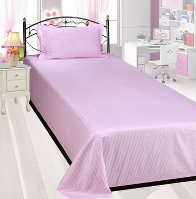 

OM DECOR 180 TC Microfiber Single Self Design Bedsheet(Pack of 1, Purple)