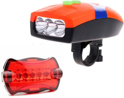 

FurMito Bicycle Multi Sound Horn Within Light And Combo Of 5 LED Back Light Bell(Red)