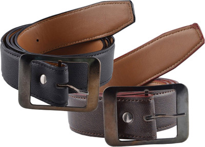 

Peacock Mundkar Men Brown Artificial Leather Belt, Black