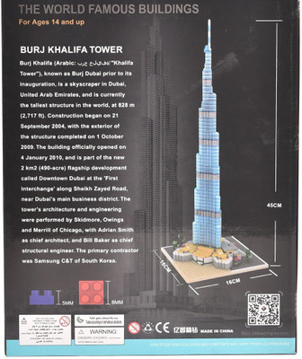

Tokenz Burj Khalifa Diamond Blocks 1681 Pcs Assembly Set(Multicolor)