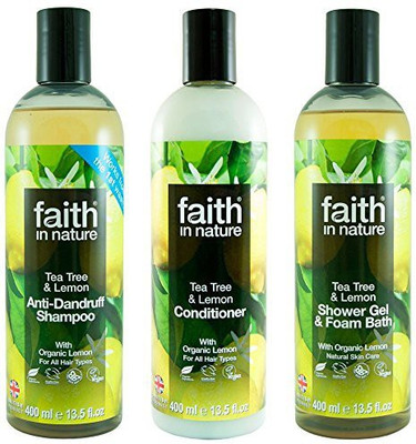 

Faith In Nature Lemon & Tea Tree Shampoo Conditioner & Shower Gel Trio(400 ml, Pack of 3)