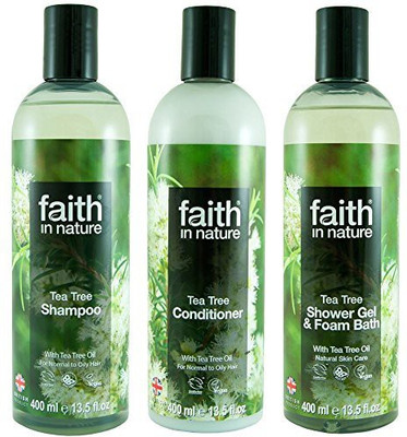 Faith In Nature Tea Tree Shampoo Conditioner & Shower Gel Trio(400 ml, Pack of 3)