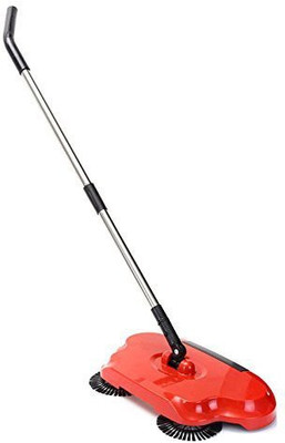 Kitchen India ™ Magic Broom Sweeping Machine Hand Push Plastic Household Broom Set Sweeper Dustpan Vacuum Artifact Floor Home Cleaner (Multicolor) Plastic Wet and Dry Broom(Orange, Pack of 1)