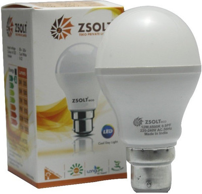 ZSOLT 12 W Basic Round B22 LED Bulb(White, Pack of 5)