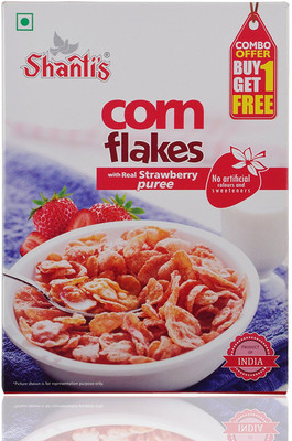

Shanti's Corn Flakes with Real Strawberry Puree, 125 Grams, Pack of 4(125 g, Box, Pack of 4)