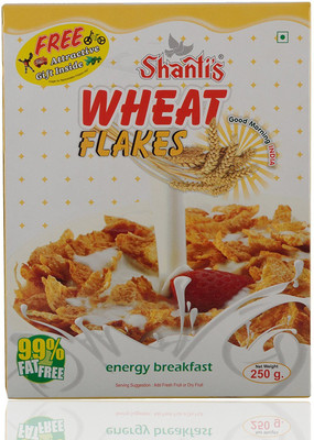

Shanti's Wheat Flakes, 250 Grams, Pack of 4(250 g, Box, Pack of 4)