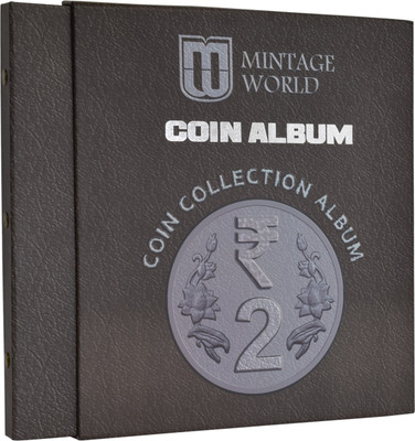 

Mintage Coin Collection Album for 2 Rupees Definitive Coins Coin Bank(Brown)