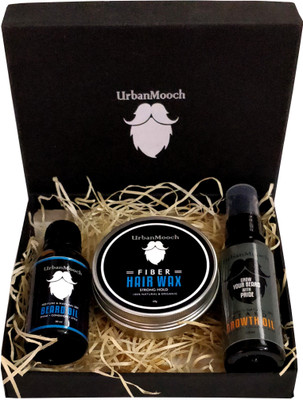 

UrbanMooch Beard Oil, Beard Growth Oil & Fiber Wax for hair & mustache combo set(Set of 3)