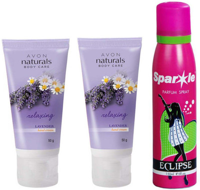 

Avon Anew two Relaxing Lavender Hand Cream (50 g) With one sparkle perfume spray 150 ml(Set of 3)