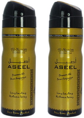 Al Nuaim Aseel Deodorant Spray - For Men & Women (200 ml) Deodorant Spray - For Men & Women(400 ml, Pack of 2)