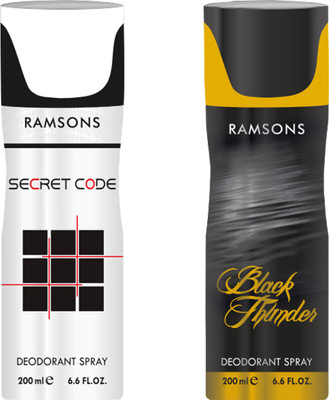 

Ramsons Secret, BlackThunder Deodorant Spray - For Men(200 ml, Pack of 2)