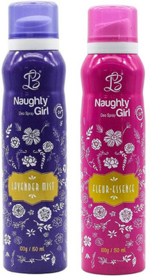 

LB Naughty Girl Lavender Mist,Fleur Essence Body Spray - For Women(150 ml, Pack of 2)