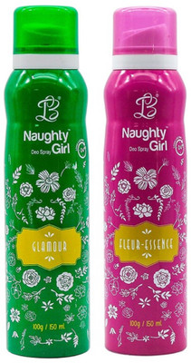 

LB Naughty Girl Glamour,Fleur Essence Body Spray - For Women(150 ml, Pack of 2)