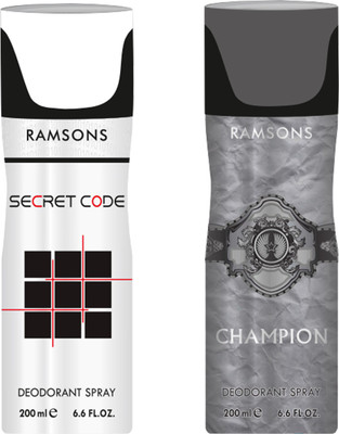 

Ramsons Secret, Champion Deodorant Spray - For Men(200 ml, Pack of 2)