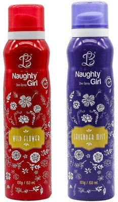 

LB Naughty Girl Wild Flower,Lavender Mist Body Spray - For Women(150 ml, Pack of 2)