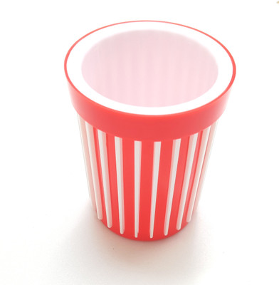 

Generic 2 Compartments Plastic Pen Stand(Red, White)