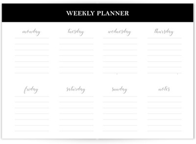 

Chambers of Ink A4 Planner/Organizer(Weekly Planner Notepad, Black, White)