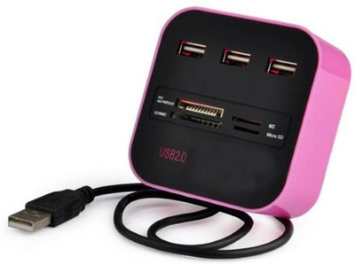 

Freya 3 Port USB COMBO HUB Card Reader USB Adapter DOCKING STATION(Multicolor)