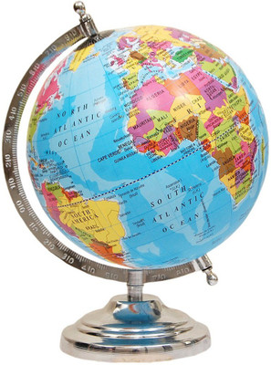 

EnticeSelections GL-120A Antique Handcrafted Globe with Wooden Base Details - Gift Item - Home Decor - Office Product- 8 inch Educational World Globe large World Globe(large Blue)