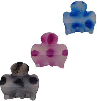 

Trendeela.com Feriha Printed Hair Clutcher Set of 3 Hair Claw(Grey, Pink, Blue)