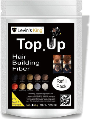 

Levins King Hair Building Fiber , Hair concealer Refill Pack Use For Toppik, Looks 21, All hair fiber etc.Black Color Pack of 1(25 g)
