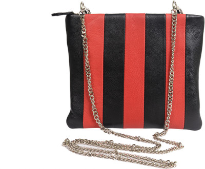 

GoLeather Sling Bag(Black, Red)
