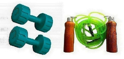 

Venom GREEN COLOR 4KG VINYL PLASTIC DUMBELL AND GREEN COLOR WOODEN HANDLE SKIPPING ROPE Gym & Fitness Kit