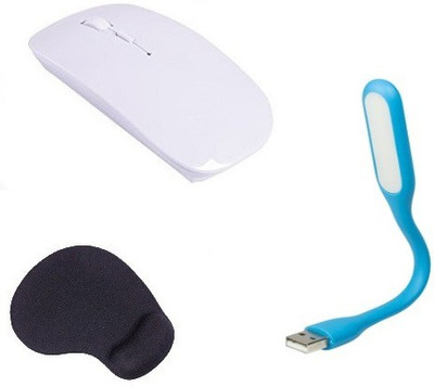 

durReey Wireless mouse, Wrist Support Mouse pad with Mini Flexible USB LED Light Lamp for Laptop Computer Keyboard Reading Notebook 3EBU33 Combo Set(Multicolor)