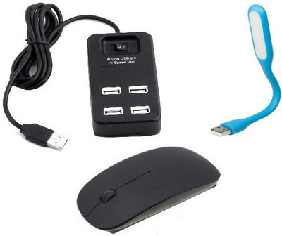 

durReey Set of Multi connectivity USB Hub, Wireless mouse with Mini Flexible USB LED Light Lamp for Laptop Computer Keyboard Reading Notebook 3EBU10 Combo Set(Multicolor)