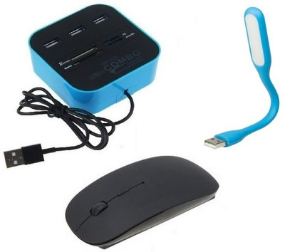 

durReey Set of Multi connectivity USB Hub, Wireless mouse with Mini Flexible USB LED Light Lamp for Laptop Computer Keyboard Reading Notebook 3EBU3 Combo Set(Multicolor)