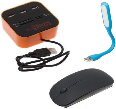 

durReey Set of Multi connectivity USB Hub, Wireless mouse with Mini Flexible USB LED Light Lamp for Laptop Computer Keyboard Reading Notebook 3EBU5 Combo Set(Multicolor)