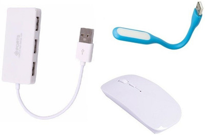 

durReey Set of Multi connectivity USB Hub, Wireless mouse with Mini Flexible USB LED Light Lamp for Laptop Computer Keyboard Reading Notebook 3EBU32 Combo Set(Multicolor)