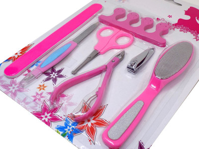 

AASA Manicure Pedicure Kit, Nail Care Kit, Pink(115 g, Set of 7)