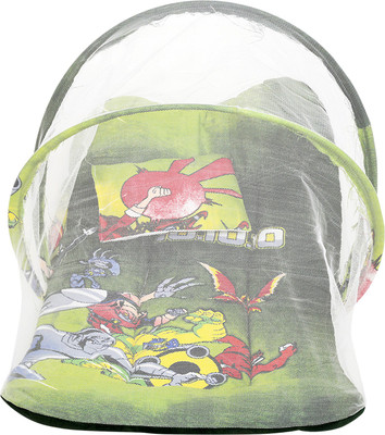

Frizzy Nylon Infants with folding Cotton mattress, protective mosquito net and pillow Mosquito Net(Multicolor)