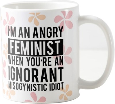 Designer Unicorn Mug printed I am an angry feminist when you are a misogynistic idiot, gift for girls Ceramic Coffee Mug(330 ml)