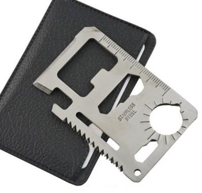 SEGGO Multifunctional Multi Purpose Stainless Steel Pocket Survival 11 In 1 Swiss Army Card(Silver)