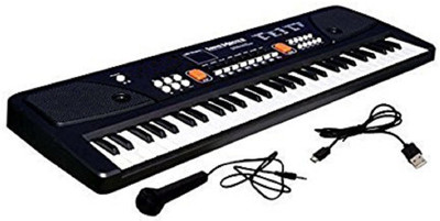 

Super Toys 49 Key Piano Keyboard Toy with DC Power Option, Recording and Mic(530-A1) (Black)