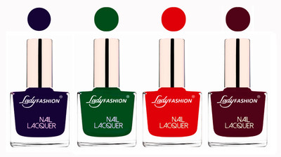 

Lady Fashion Ultra High Shine Long Stay Nail Polish Blue,Dark Red,Bright Red,Maroon(Pack of 4)